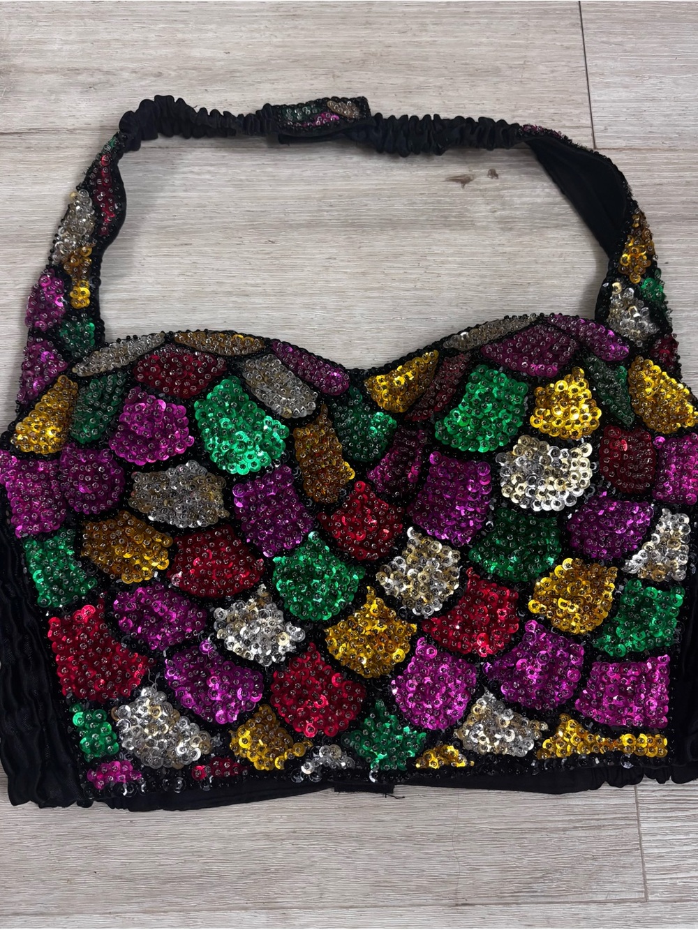 Vintage Sequin Mosaic Multicolor Crop Top Bag - Women Bags